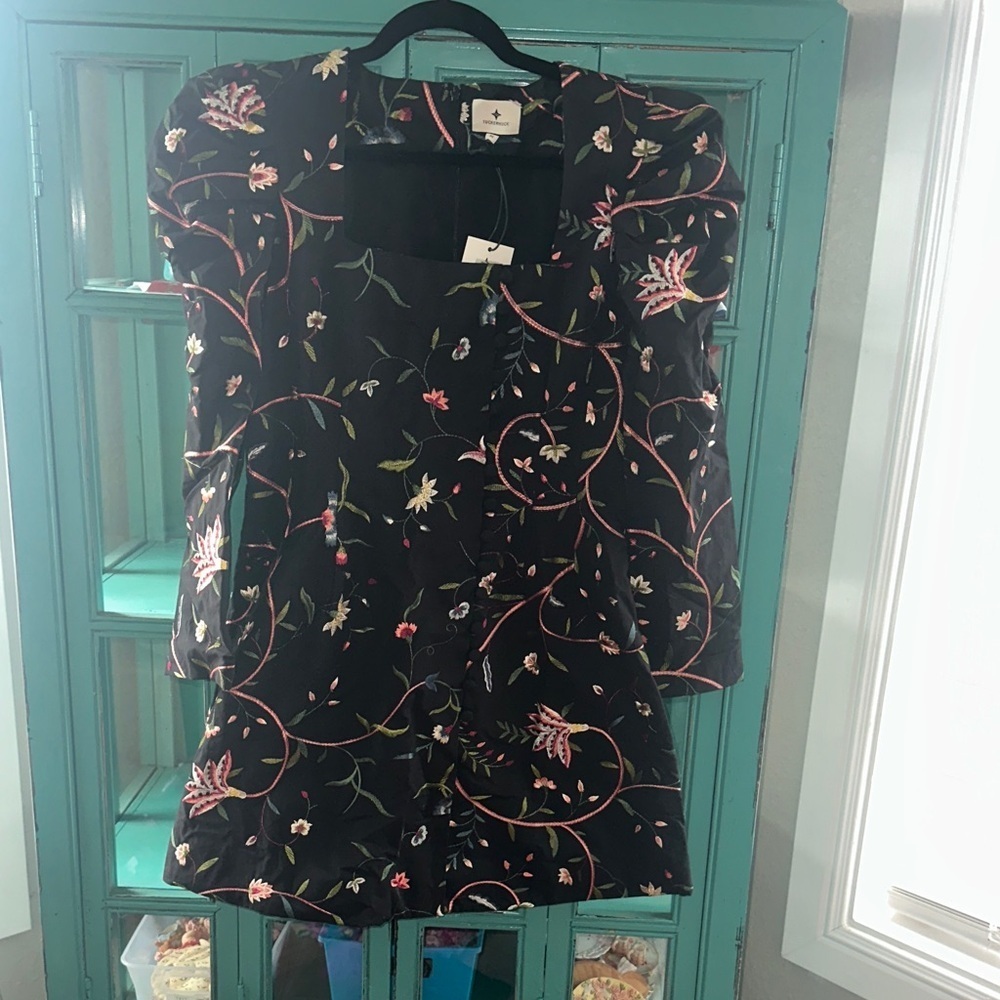 Tuckernuck Black Embroidered Calle Long Sleeve Dress NWT - Picture 5 of 12